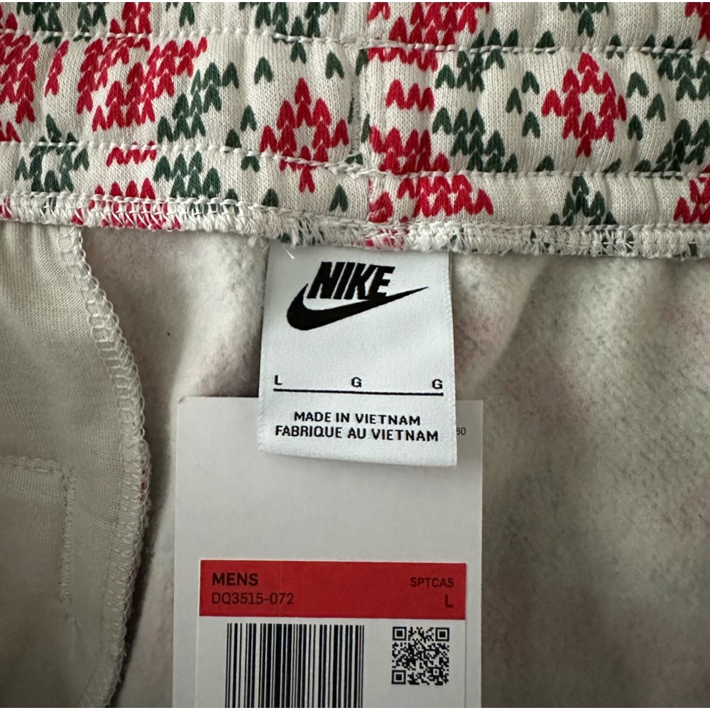 Nike Sportswear Club Fleece Jogger Pants Beige Red - Picture 7 of 7